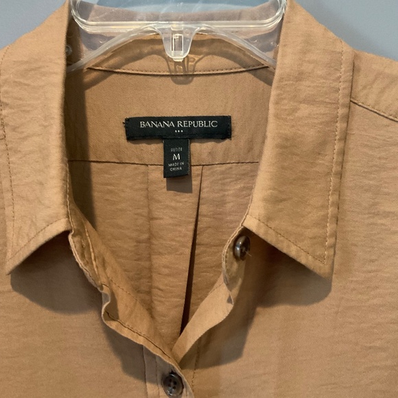 Tobacco brown button up blouse - Picture 2 of 5